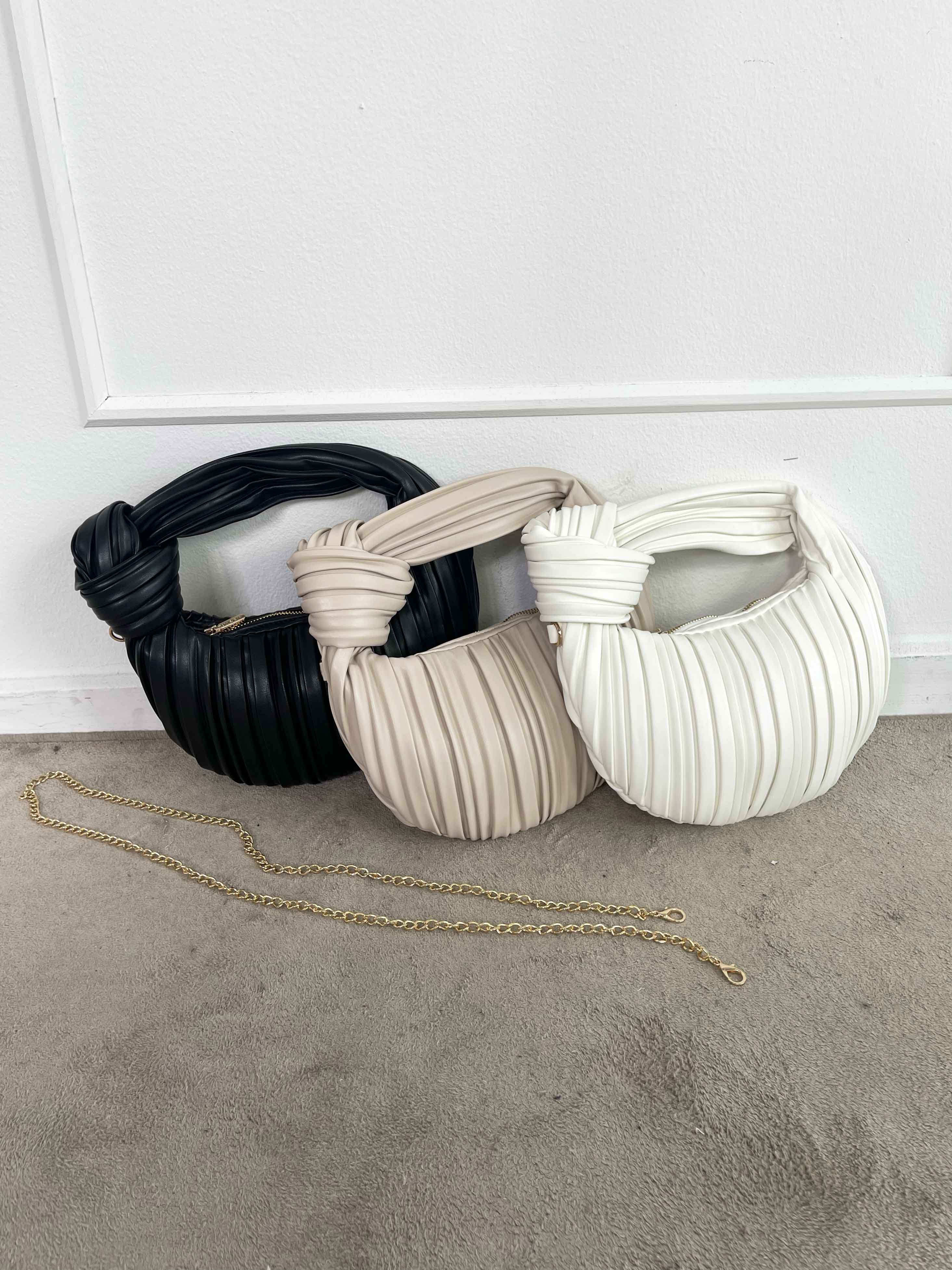 Holly - Lille håndtaske med knude og guldkæde